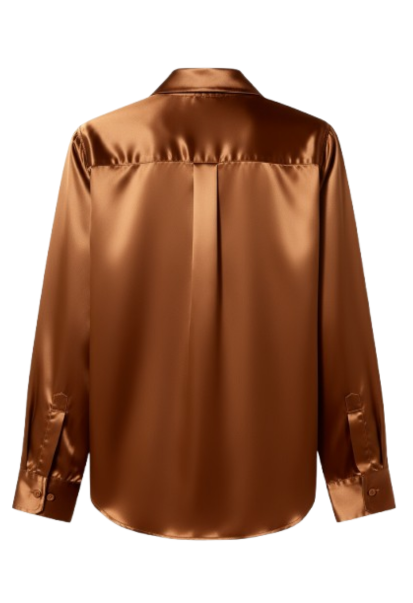 Oscar Classic Button Up Shirt: Faux Silk Bronze