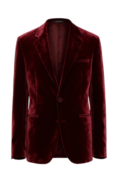 Oscar Classic Blazer: Velvet Dark Burgundy