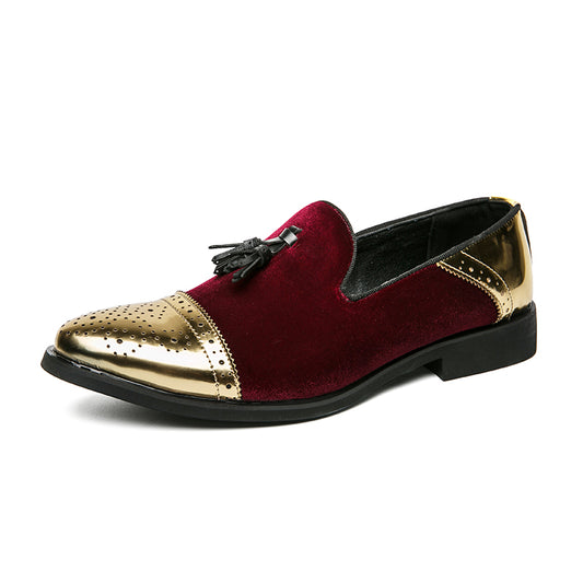 Bond Shoe: Dark Red & Gold