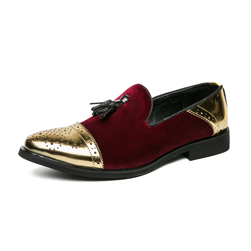 Bond Shoe: Dark Red & Gold