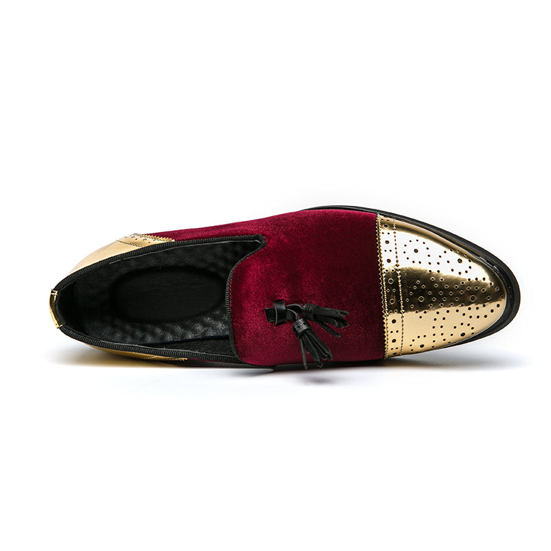 Bond Shoe: Dark Red & Gold