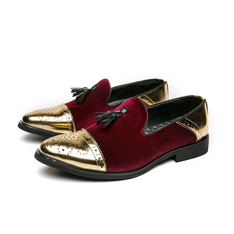 Bond Shoe: Dark Red & Gold